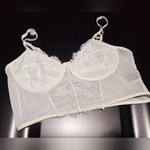 White Lace Corset Crop Top